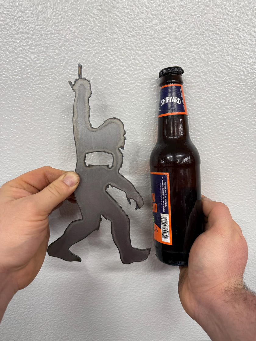 Magnetic Big Foot Sasquatch Bottle Opener | Middle Finger | Refrigerator Magnet