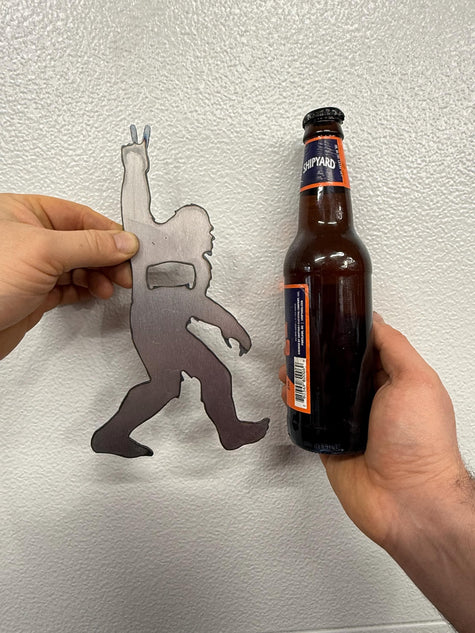 Magnetic Big Foot Sasquatch Bottle Opener | Peace Sign | Refrigerator Magnet