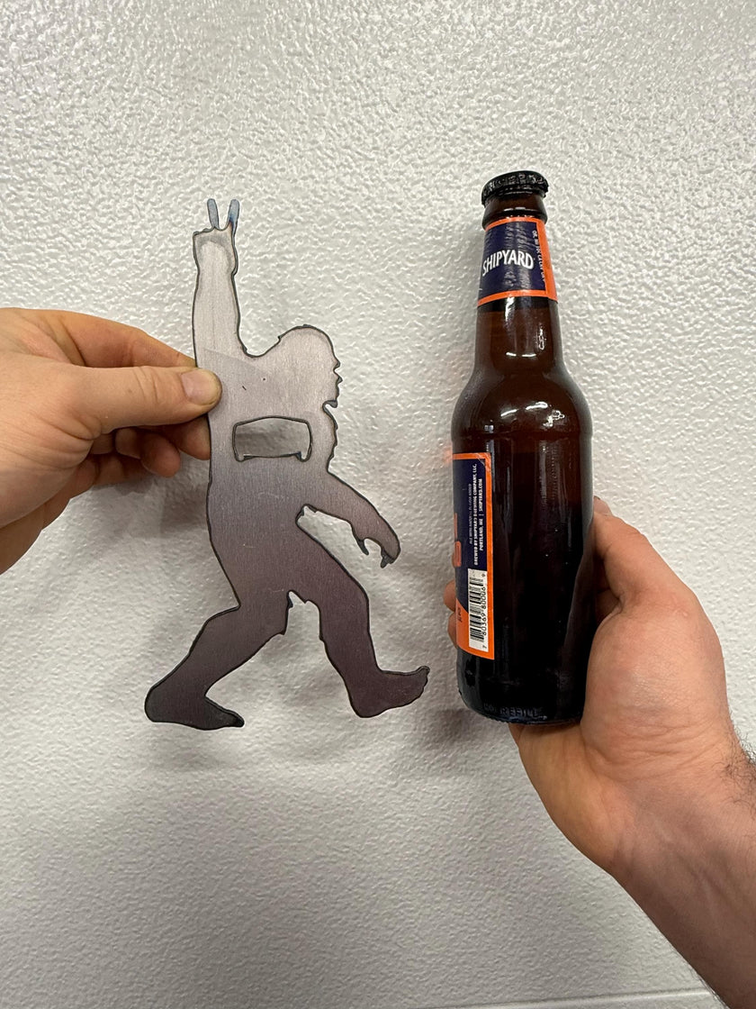 Magnetic Big Foot Sasquatch Bottle Opener | Peace Sign | Refrigerator Magnet
