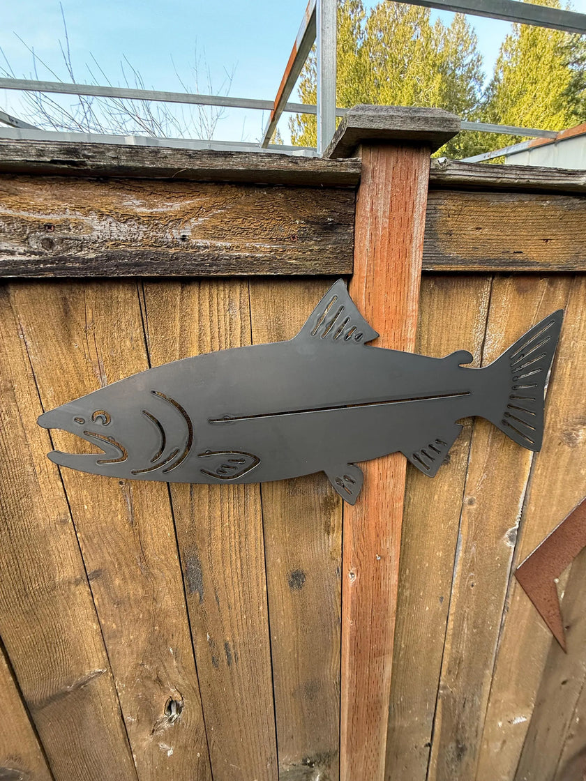 Metal Salmon Sign | 29” Long