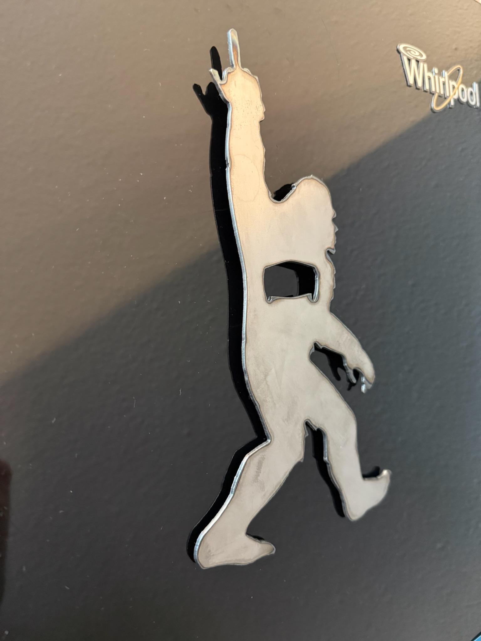 Magnetic Big Foot Sasquatch Bottle Opener | Middle Finger | Refrigerator Magnet