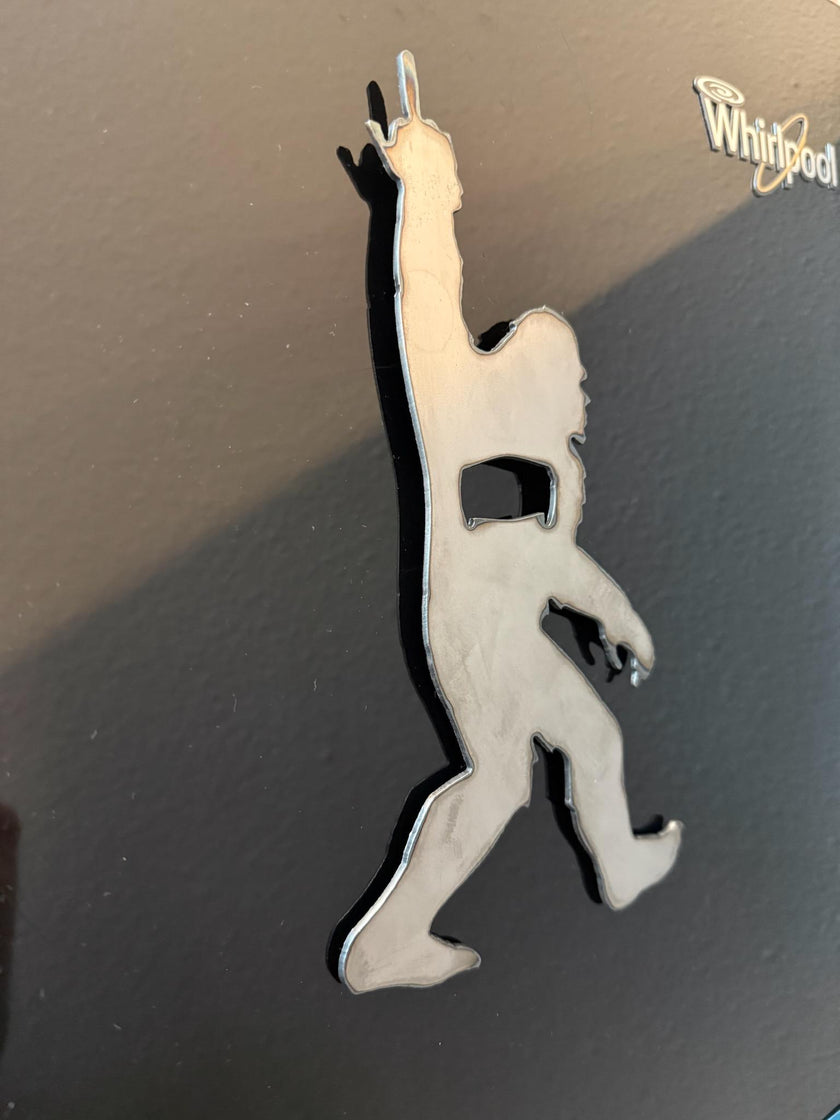 Magnetic Big Foot Sasquatch Bottle Opener | Middle Finger | Refrigerator Magnet