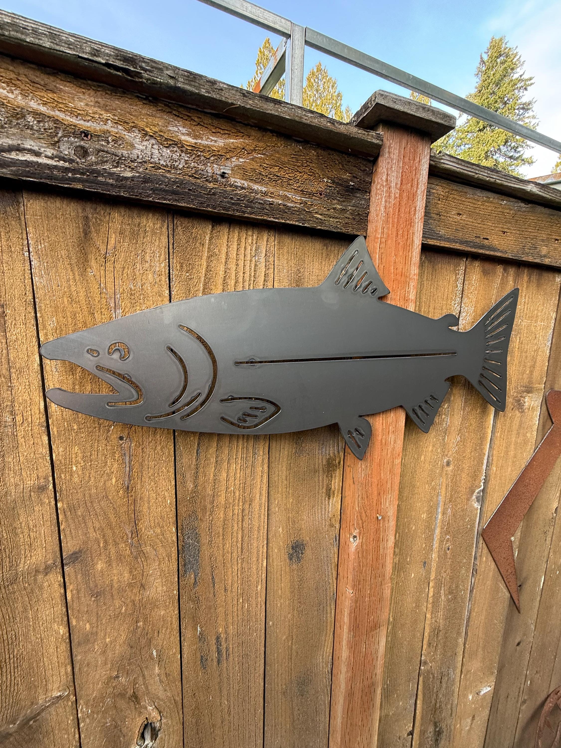 Metal Salmon Sign | 29” Long