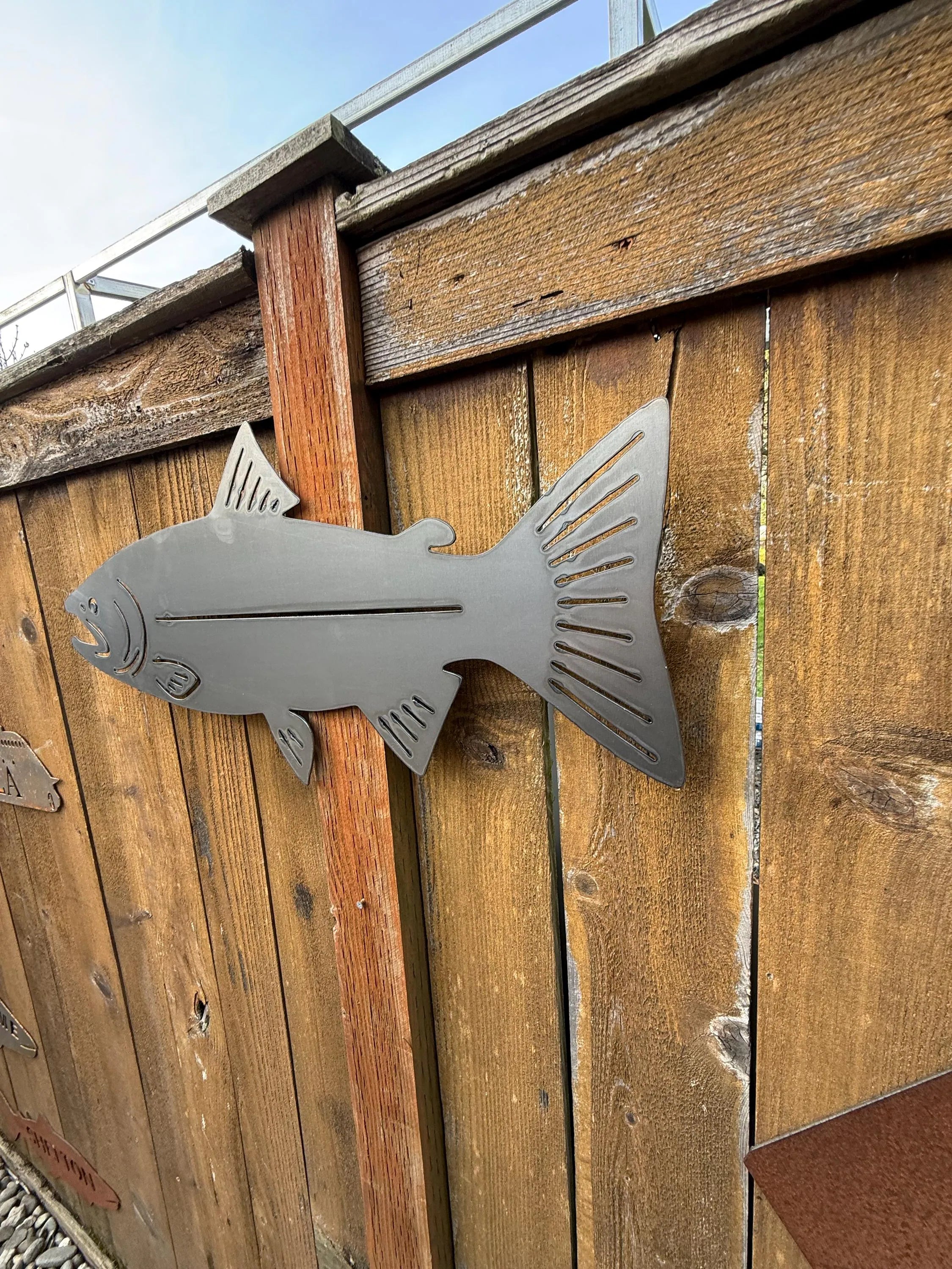 Metal Salmon Sign | 29” Long